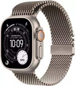 Apple Watch Ultra 3 Titanium Natural Milanese Loop Natural S