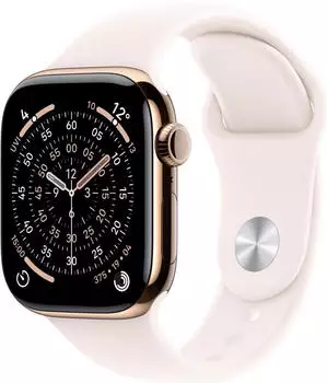Apple Watch Series 11 5G 42mm Titanium Gold Sport Band Light Blush S/M
