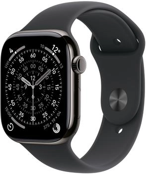 Apple Watch Series 11 5G 46mm Titanium Slate Sport Band Black M/L