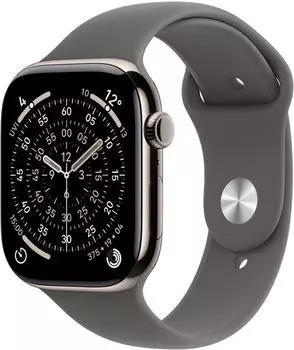 Apple Watch Series 11 5G 42mm Titanium Natural Sport Band Stone Grey S/M