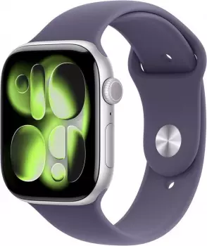 Apple Watch Series 11 5G 46mm Aluminium Silver Sport Band Purple Fog S/M