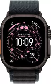 Apple Watch Ultra 3 Titanium Black Alpine Loop Black S – Apple Watch Ultra 3 mit Titangehäuse und Alpine Loop