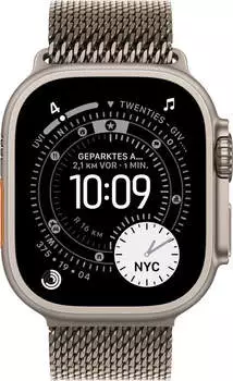 Apple Watch Ultra 3 Titanium Natural Milanese Loop Natural L – Apple Watch Ultra 3 – Robuste Outdoor-Uhr mit Titan-Gehäuse