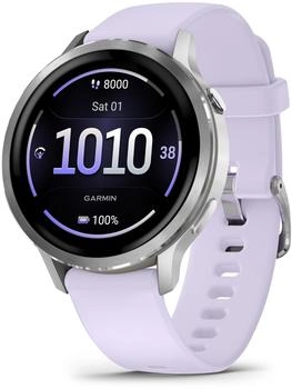 Garmin Venu 4 41mm Silber/Lavendelblau Silikon-Armband
