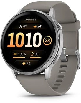 Garmin Venu 4 45mm Silber/Grau Silikon-Armband