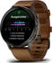 Garmin Venu 4 45mm Schwarz/Dunkelbraun Leder-Armband