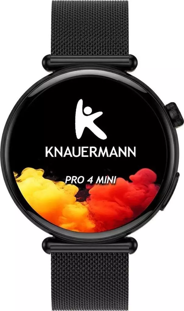 Knauermann Neo (2024) – Orologio sanitario smartwatch – ECG + funzione HRV – BT Bluetooth – apnea notturna, gold, Normal, rotonda