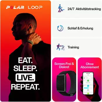 Polar Loop Gen2 Night Black – Kontinuierliche Herzfrequenzmessung für optimales Training