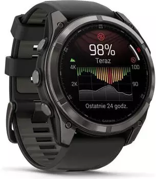 Garmin fenix&reg; 8 Pro 51mm MicroLED Sapphire Schwarz/Titan Carbongrau DLC Titan Silikon-Armband