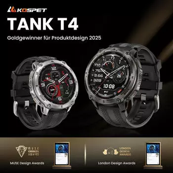 Kospet Tank T4 Black – Kospet Tank T4 Black – Robuste Smartwatch mit erweiterten Gesundheitsfunktionen