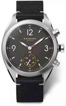 Kronaby Apex Smartwatch, schwarzes Leder, Herren (S3114/1)