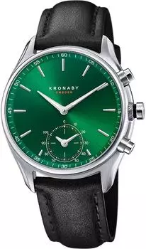 Kronaby Sekel Hybrid-Smartwatch Herren, schwarzes Leder, 10ATM (S3781/2)