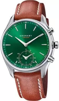 Kronaby Sekel Hybrid Smartwatch Herren, Leder braun, 10 ATM (S3781/1)