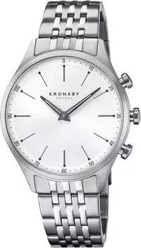 Kronaby Sekel Hybrid Smartwatch 41mm, silbernes Zifferblatt, Herren (S3777/1)