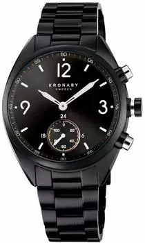 Kronaby Apex Hybrid-Smartwatch Herren, Edelstahl schwarz, 10ATM (S3115/1)