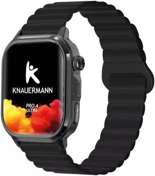 Knauermann PRO 4 Ultra Smartwatch schwarz, eckig, Silikonband (PRO 4 Ultra)