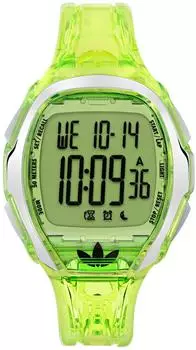 Adidas Athletics One Digitaluhr, Kunststoff, grün transparent (AOFH25005)