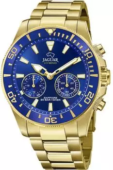 Jaguar Connected Herren Hybrid-Smartwatch, Edelstahl, gold (J899/2)