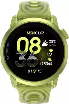 Coros Pace 4 GPS-Sportuhr Aluminiumgeh&auml;use, Silikonarmband neongelb