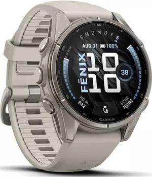 Garmin fenix&reg; 9 43mm Nebelgrau/Titan mit Silikon-Armband