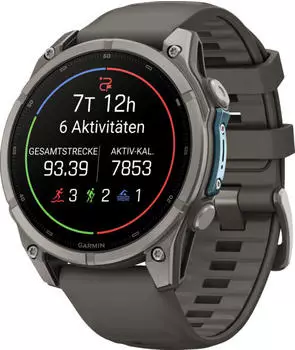 Garmin fenix&reg; 9 47mm Kieselgrau/Titan mit Silikon-Armband