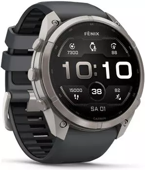 Garmin fenix&reg; 9 Pro 51mm Titan mit Silikon-Armband Graphit/Schwarz