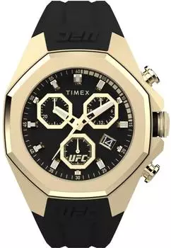 Timex UFC Pro Herren Chronograph, schwarz/gold (TW2W69800)