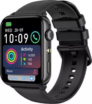 Blackview R30 Max Smartwatch 1,91" Bluetooth-Anrufe, LED (R30 Max)