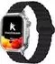 Knauermann PRO 4 Ultra Smartwatch silber, Silikonband schwarz, Anruf & SOS (PRO 4 Ultra)