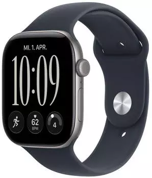 Apple Watch Series 12 5G 46mm Space Gray Aluminum Black Sport Band S/M