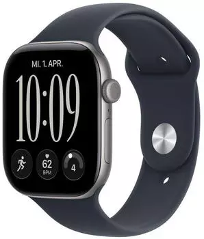 Apple Watch Series 12 GPS 46mm Space Gray Aluminum Navy Blue Sport Band S/M