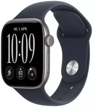 Apple Watch Series 12 GPS 42mm Space Grey Aluminium Navy Blue Sport Band S/M