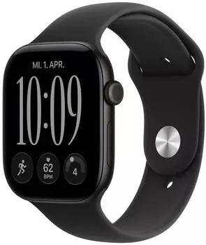Apple Watch Series 12 GPS 46mm Black Aluminum Black Sport Band M/L