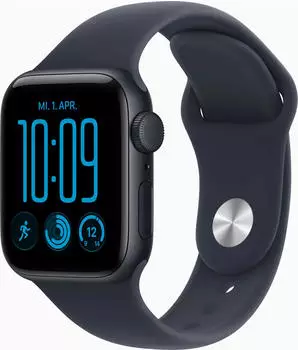 Apple Watch SE 3 GPS 40mm Aluminium Mitternacht, Sportarmband Marineblau S/M (MJKY4QL/A)