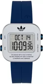 Adidas ADAPTIK ONE Digitaluhr, Silikon, blau, Unisex (AOST26518)