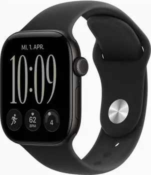 Apple Watch Series 12 (GPS + Cellular) 42mm Aluminium schwarz mit Sportarmband S/M schwarz (MJG04ZR/A)