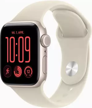 Apple Watch SE 3 (GPS + Cellular) 40mm polarstern mit Sportarmband M/L sand (MJLE4ZR/A)