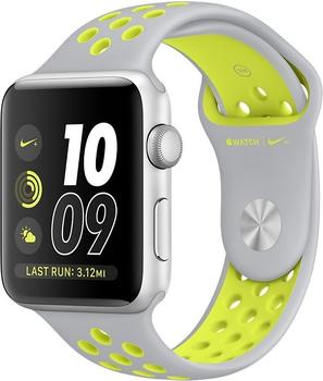 Apple Watch Nike+ Series 2 38mm Aluminiumgehäuse silber mit Nike Sportarmband flat silvervolt