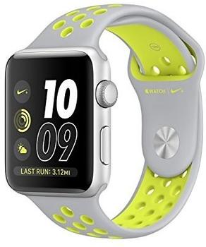 Apple Watch Nike+ Series 2 42mm Aluminiumgehäuse silber mit Nike Sportarmband flat silvervolt