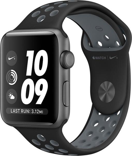 Apple Watch Nike+ Series 2 38mm Aluminiumgehäuse space grau mit Nike Sportarmband schwarzcool gray