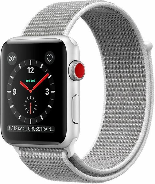Apple Watch Series 3 GPS + Cellular Silver Aluminium 42mm Seashell Sport Loop