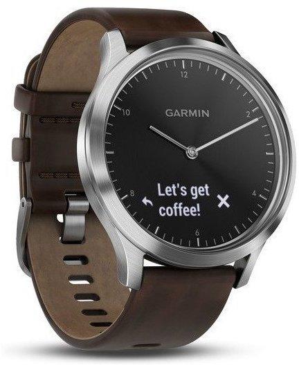 Fitness-Tracker Display & Armband Garmin vivomove HR Premium L silver/ dark brown
