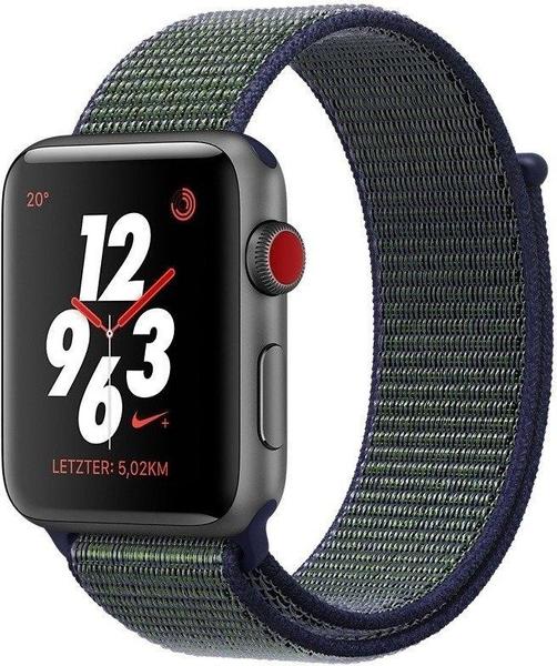 Apple Watch Series 3 Nike+ GPS + Cellular Space Grau 38mm Midnight Fog Loop
