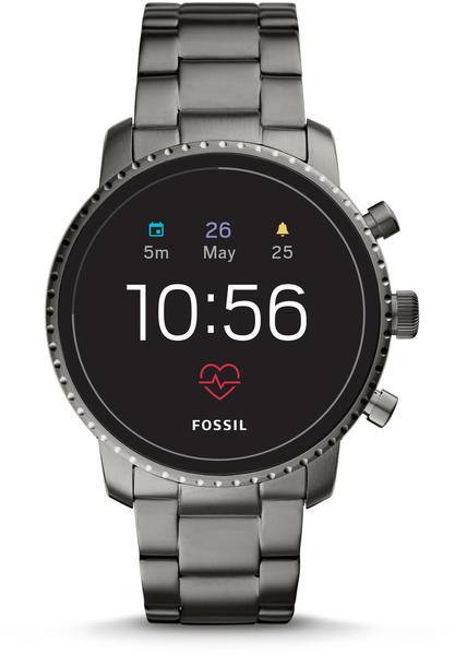 Fossil Q Explorist HR Edelstahl grau