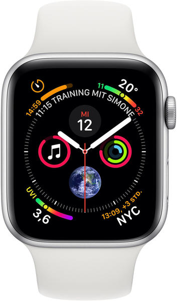 Apple Watch Series 4 GPS 44mm silber Aluminum Sport Band weiß