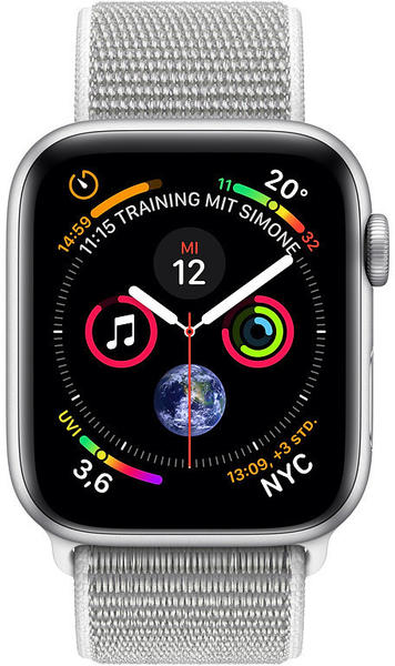 Apple Watch Series 4 GPS 40mm silber Aluminium Sport Loop Muschel