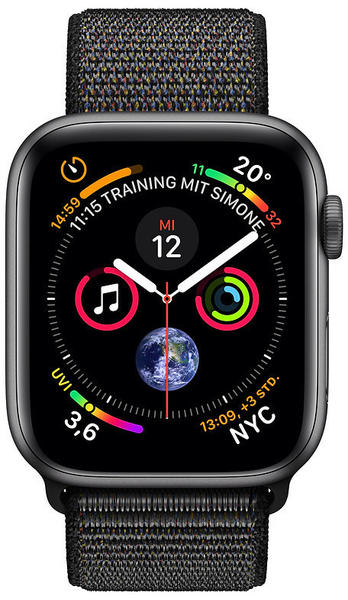 Apple Watch Series 4 GPS 40mm silber Aluminium Sport Loop schwarz