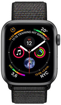 Apple Watch Series 4 GPS 44mm Space Grau Aluminum Sport Loop schwarz
