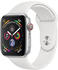 Apple Watch Series 4 GPS + Cellular 44mm silber Aluminium Sportarmband weiß
