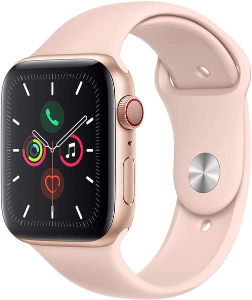 iOS Smartwatch Allgemeine Daten & Eigenschaften Apple Watch Series 5 GPS + LTE 44mm Aluminium gold Sportarmband pink